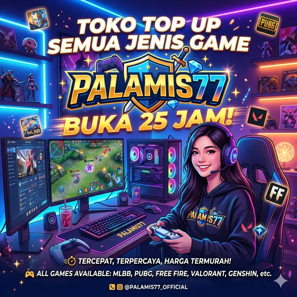 Toko Top up Semua Jenis Game PALAMIS77 Buka 25 Jam!